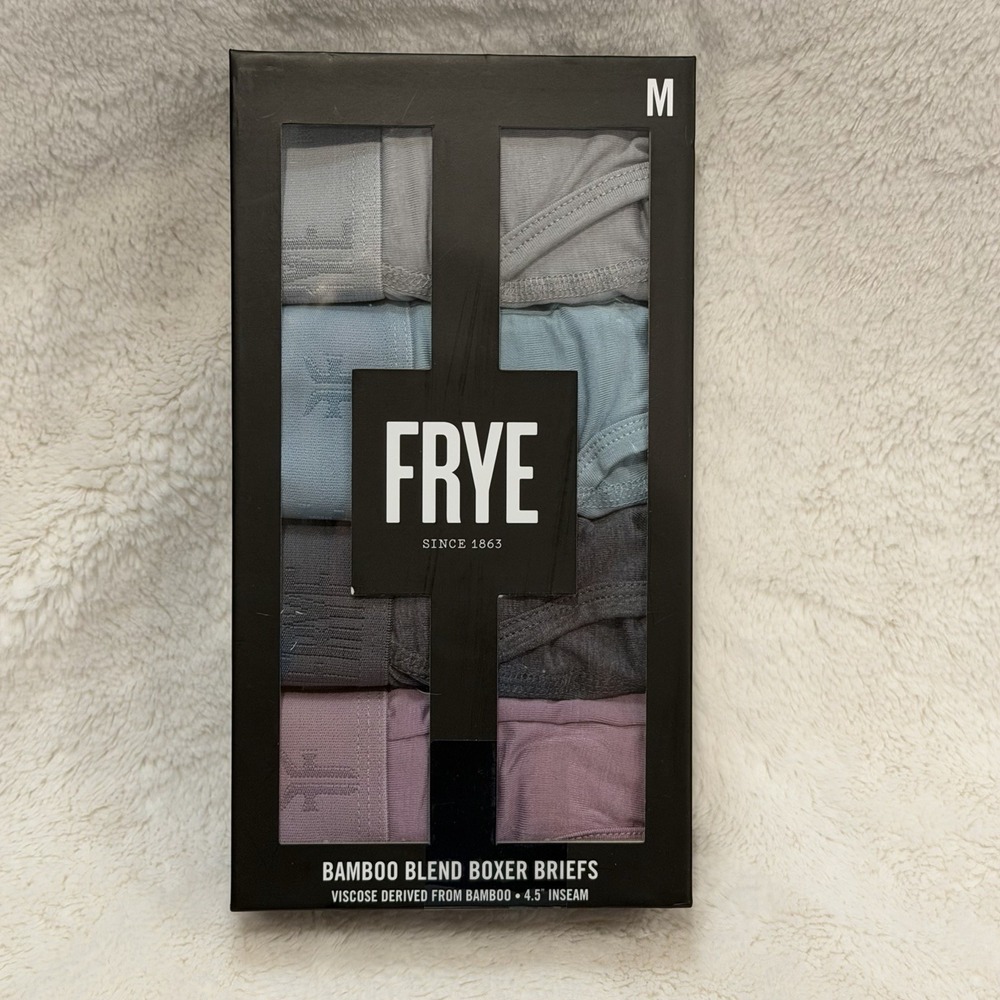 FRYE Bamboo Blend Boxer Briefs - 4 Pack - NWT - Medium - Purple & Gray Shades